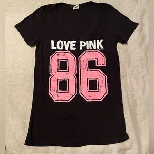 Victoria Secret PINK t-shirt, medium, black and pink
